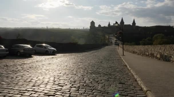 Доходная Дорога Каменец Подольский Замок — стоковое видео