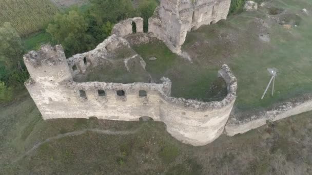 Вид Повітря Пошкоджені Вежі Стіни — стокове відео