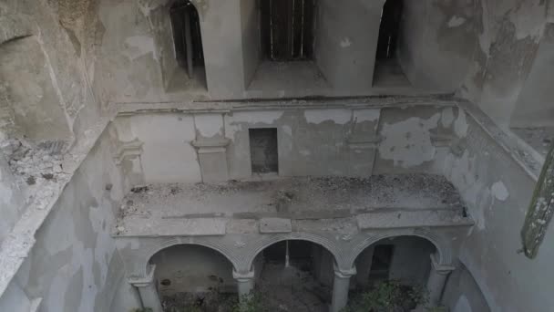 Interior Destroyed Building — Stock Video