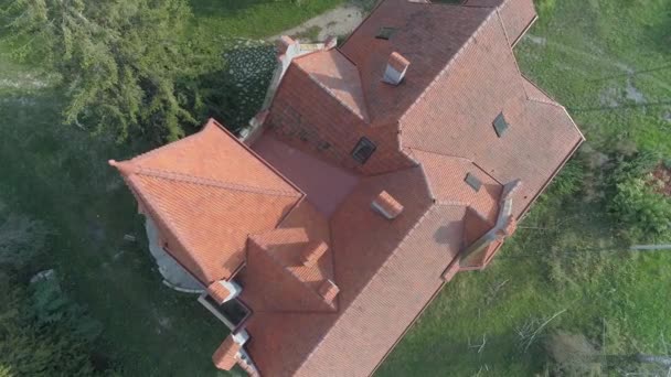 Bir Çatının Havadan Görünüşü — Stok video