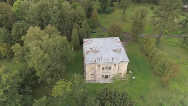 Aerial Abandoned Mansion — Stock Video