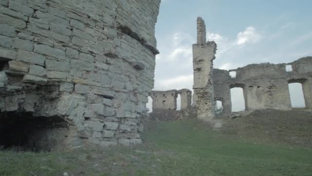 Bucach Castle Ruins Ternopil — Stock Video