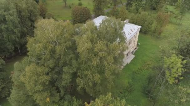 Aerial View Abandoned Mansion — Stockvideo