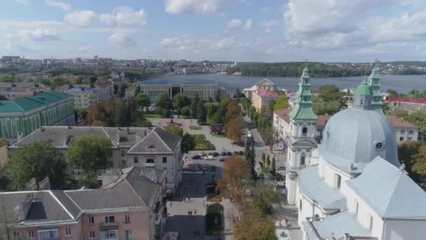 Aerial View Buildings Voli Square — Stock video