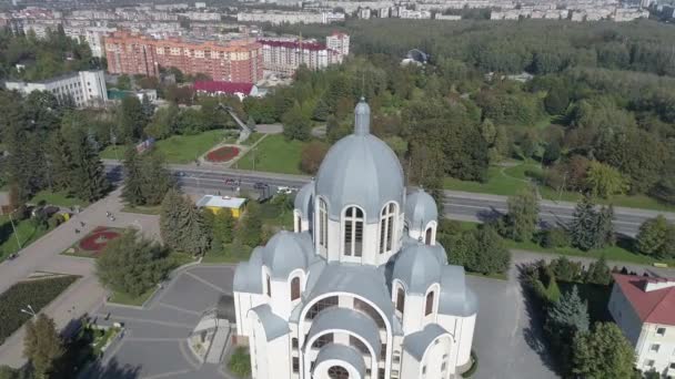 Aerial Shot Church — Stock Video