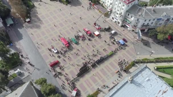 Vista Aérea Desfile Militar Ternopil — Vídeo de stock