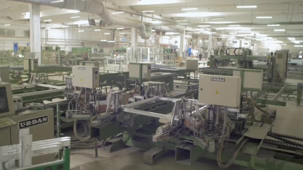 Maszyny Wewnątrz Fabryki Okien — Wideo stockowe