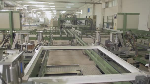 Machines Een Glazen Raamfabriek — Stockvideo