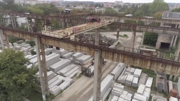 Aerial Shot Concrete Factory — Stock Video