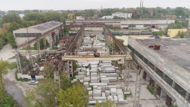 Aerial View Concrete Factory — Stock Video