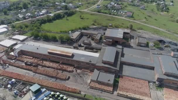 Luchtfoto Van Een Baksteenfabriek — Stockvideo
