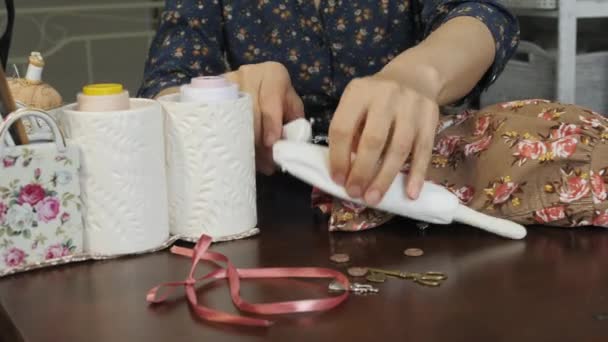 Attaching Hands Rag Doll — Stock Video