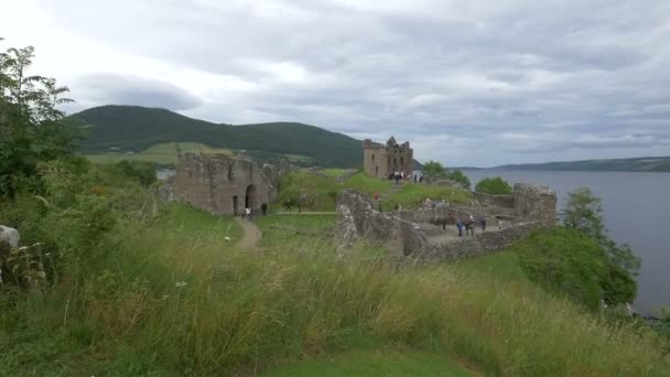 Hrad Urquhart Břehu Loch Ness — Stock video