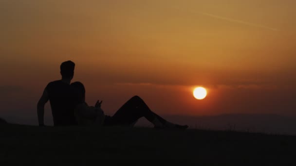 Couple Watching Sunset — Stock Video
