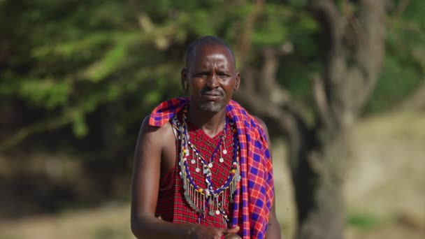 Retrato Homem Maasai — Vídeo de Stock