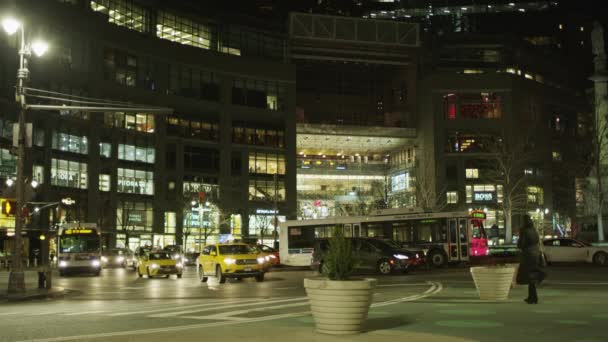 Dirigir Por Shopping Center Noite — Vídeo de Stock