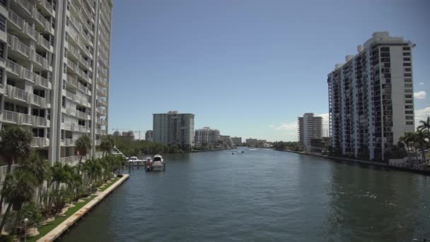 Apartment Buildings River — Stock Video