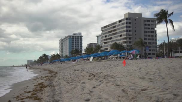 Spiaggia Nel Pomeriggio Nuvoloso — Video Stock