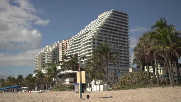 Das Ritz Carlton Hotel Vom Strand Aus Gesehen — Stockvideo