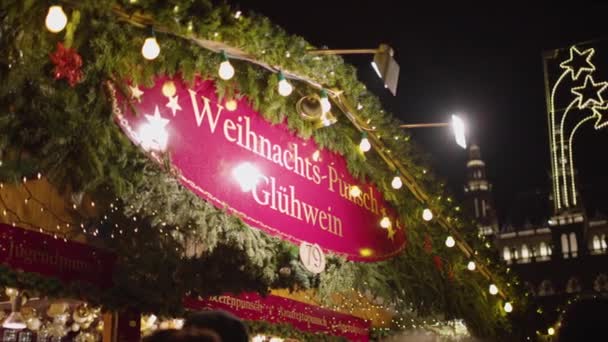 Puesto Navidad Cerca Del Ayuntamiento Viena — Vídeos de Stock