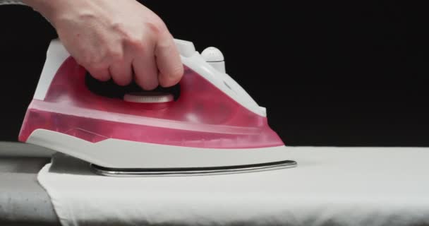 Ironing White Shirt — Stock Video