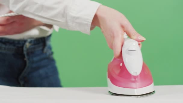 Woman Ironing Close — Stock Video