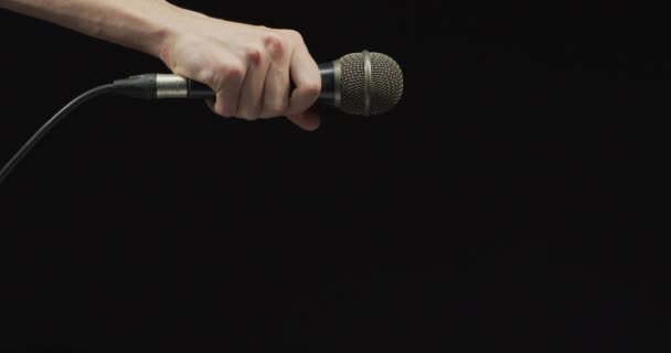 Hand Dropping Microphone — Video Stock