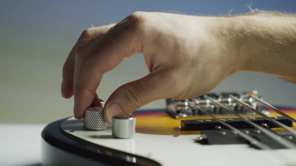 电吉他的音量和音调控制 — 图库视频影像