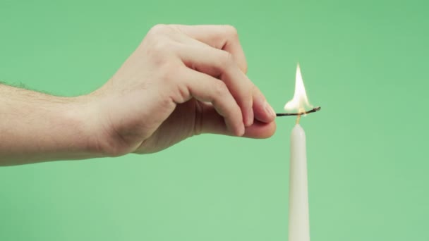 Hand Firing Candle — Vídeos de Stock