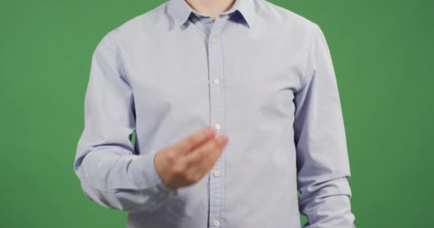 Muž Ukazuje Ceduli Chcete — Stock video
