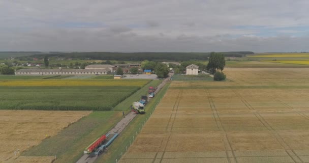 Campos Cerca Pueblo — Vídeos de Stock