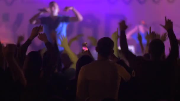 Mãos Das Pessoas Num Concerto — Vídeo de Stock