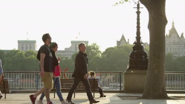 Mensen Wandelen Ontspannen Een Steegje — Stockvideo