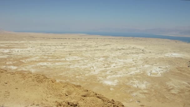 Mar Morto Visto Uma Colina — Vídeo de Stock