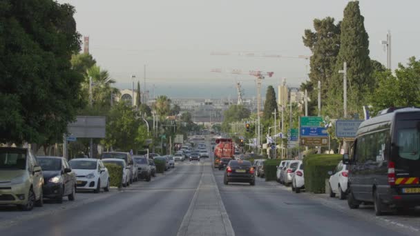 Zicht Straat Haifa — Stockvideo