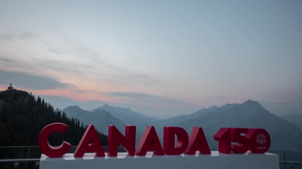 Kanada Zaman Çizelgesi 150 Işareti — Stok video