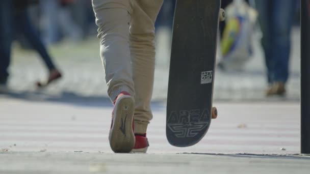 在人行横道上滑冰 — 图库视频影像