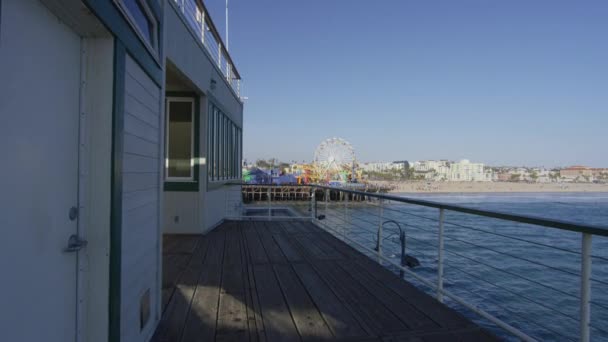 Rueda Fortuna Vista Desde Muelle — Vídeo de stock