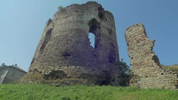 Castillo Buchach Ruinas Vista — Vídeo de stock