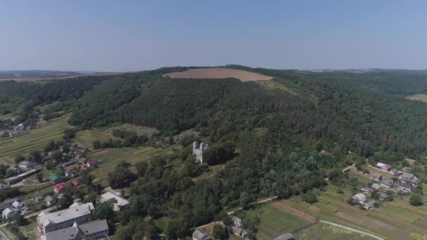 Aerial Village Hill — Stock Video