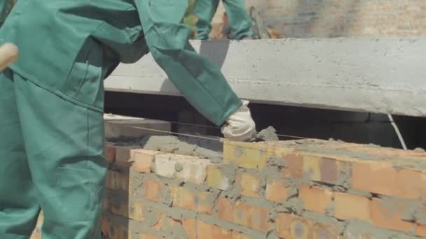 Tuğlacı Beton Duvarını Kapat — Stok video