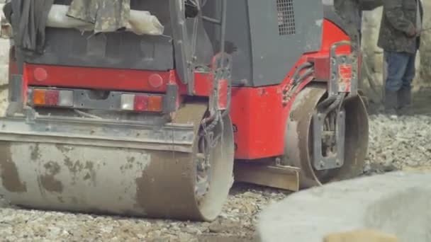 建設現場でのローラー運転 — ストック動画