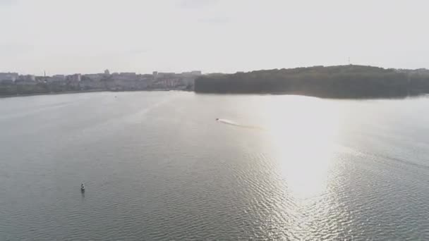 Vista Aérea Las Carreras Barcos — Vídeo de stock