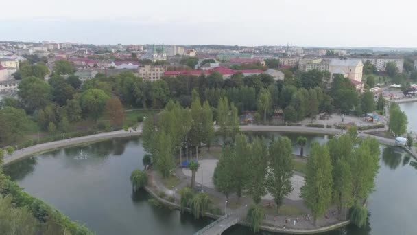 Вид Воздуха Тернополь — стоковое видео