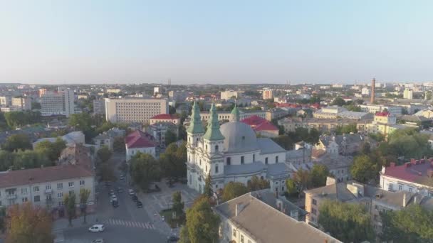 Letecký Pohled Městě Ternopil — Stock video