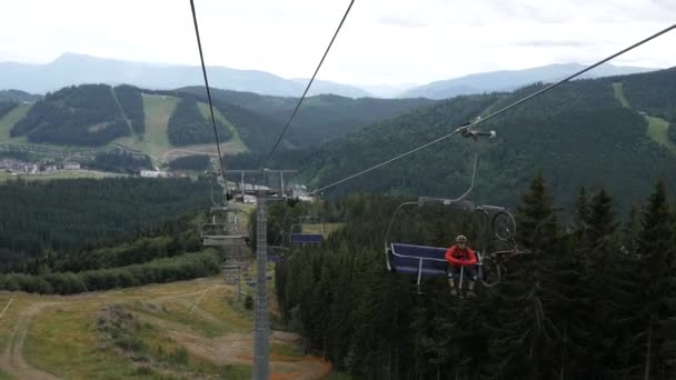 Chairlifts Cable Mountains — Stock Video