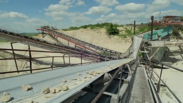 Conveyor Belts Construction Site — Stock Video