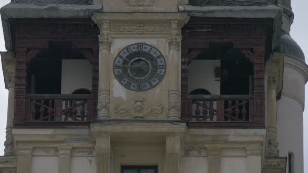 Alte Uhr Schloss Peles — Stockvideo