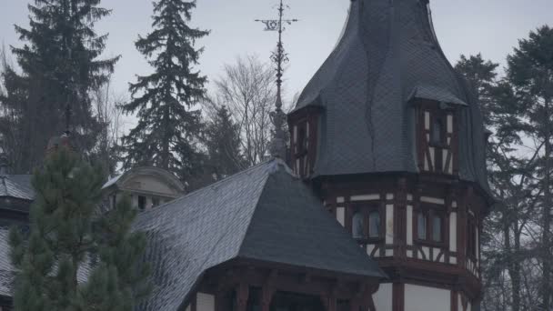 Dachboden Und Turm Schloss Peles — Stockvideo