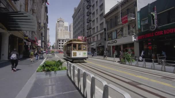 Lanovka Jede Dolů San Franciska — Stock video